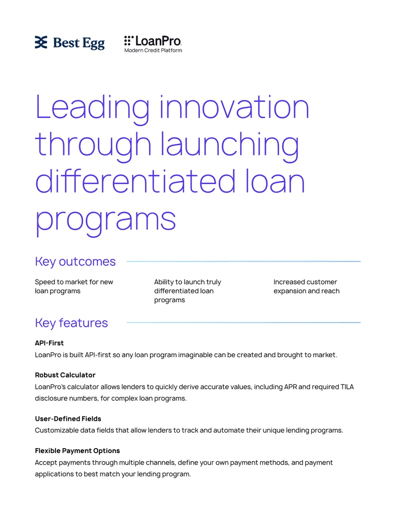 Differentiated Loan Programs Launching Guide