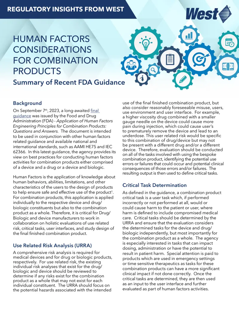 Human Factors Considerations for Combination Products