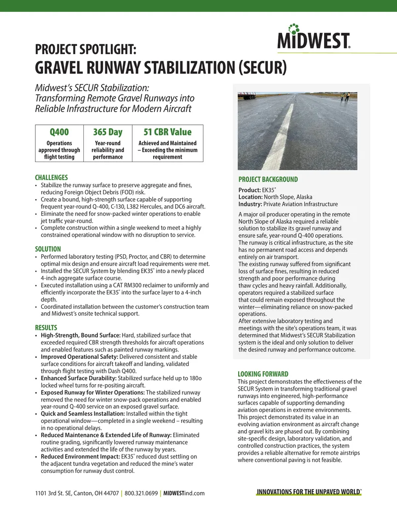 Gravel Runway Stabilization Project Overview