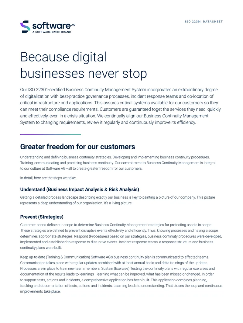 Business Continuity Management System Overview preview page 1