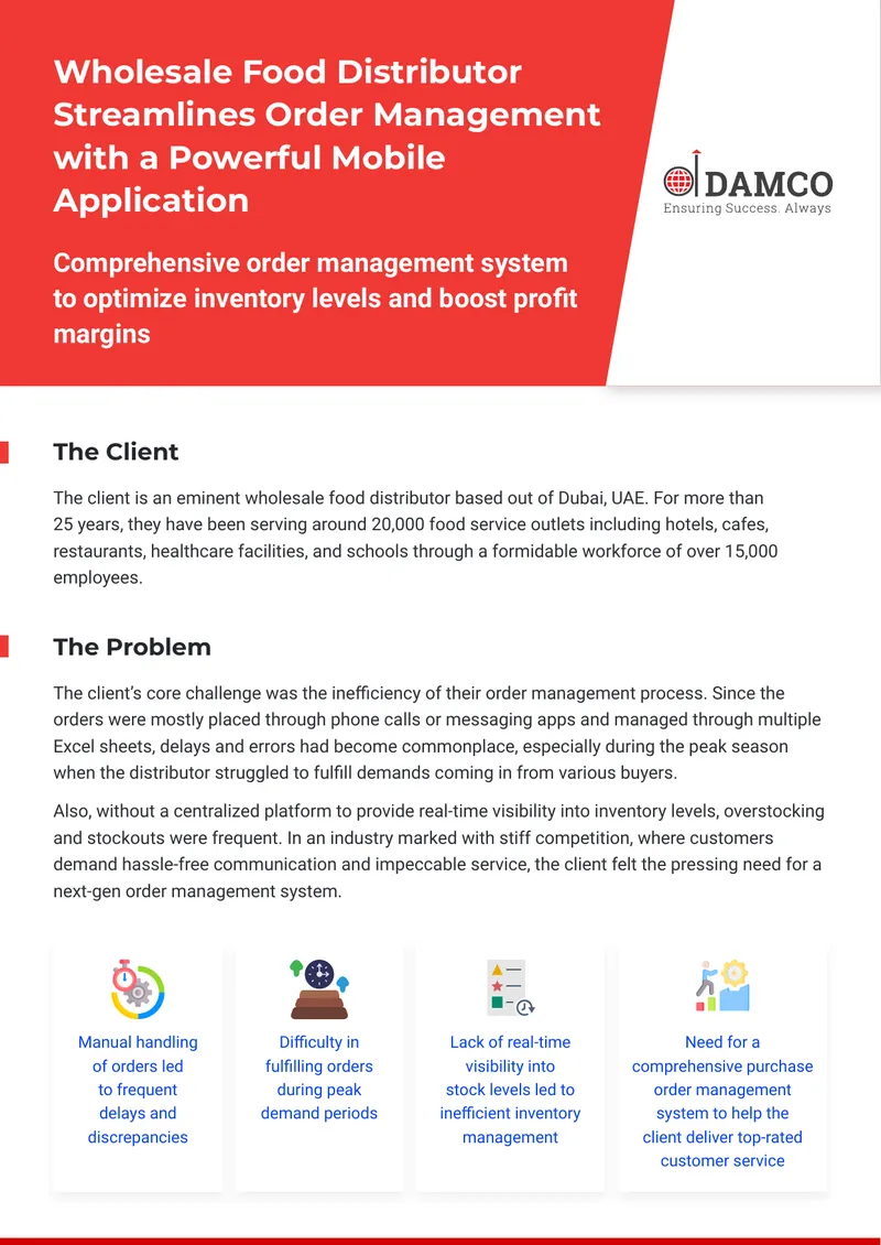 Wholesale Food Distributor Order Management System