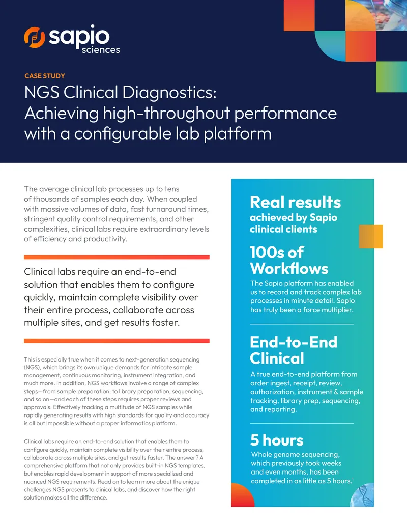 NGS Clinical Diagnostics Lab Platform Overview