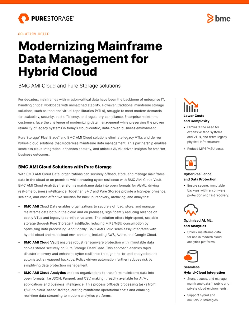 Modernizing Mainframe Data Management Solutions