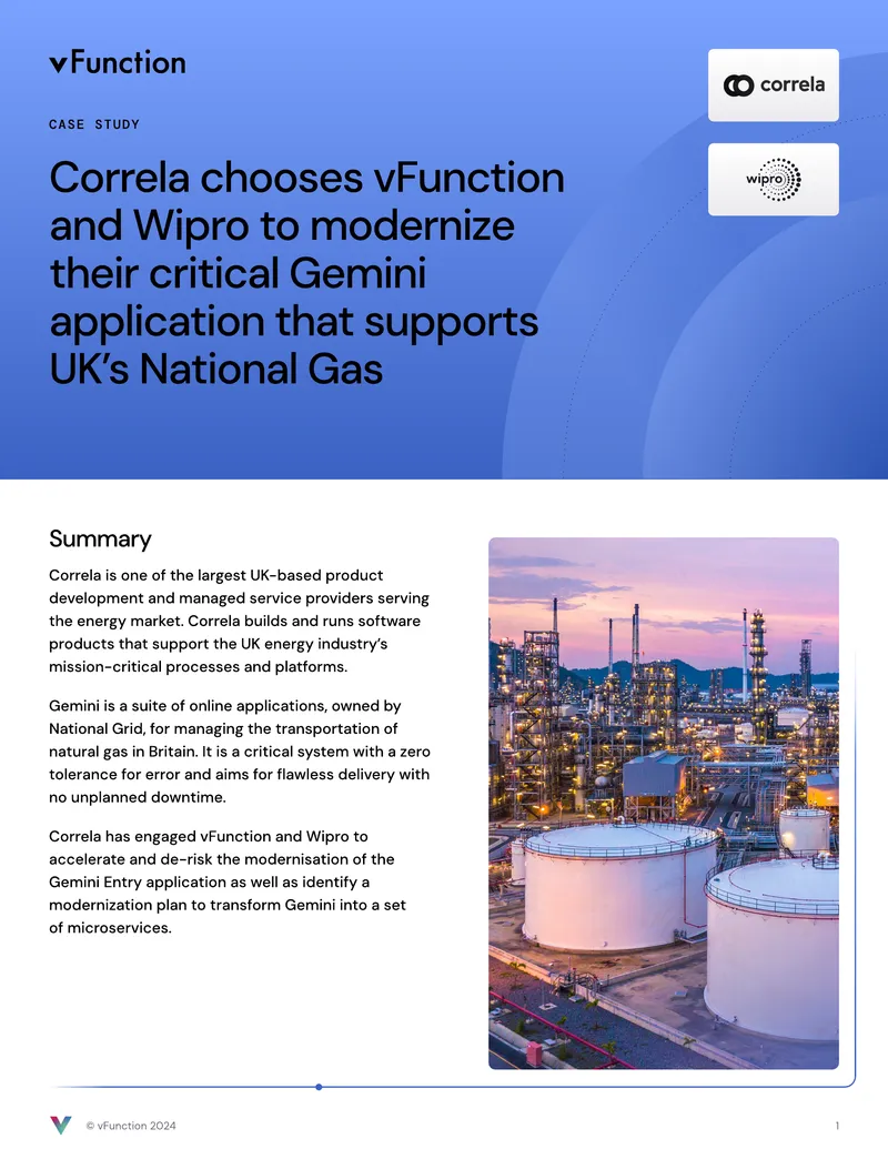 Correla's Modernization of Gemini Application Case Study