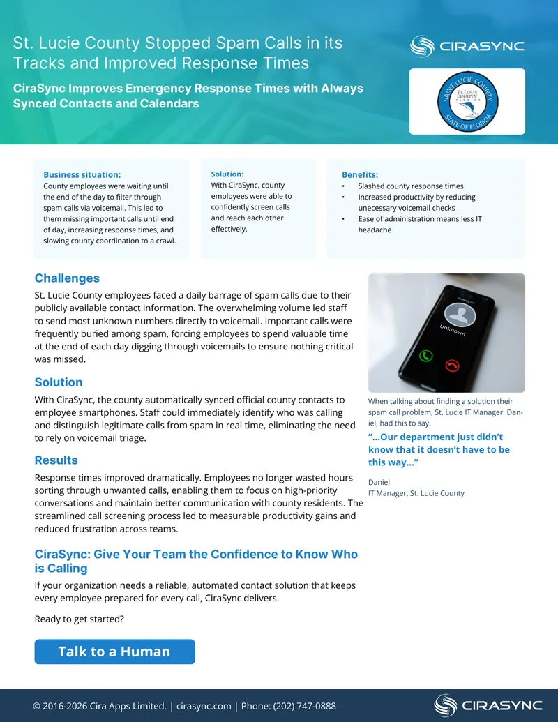 St. Lucie County Spam Call Management Case Study