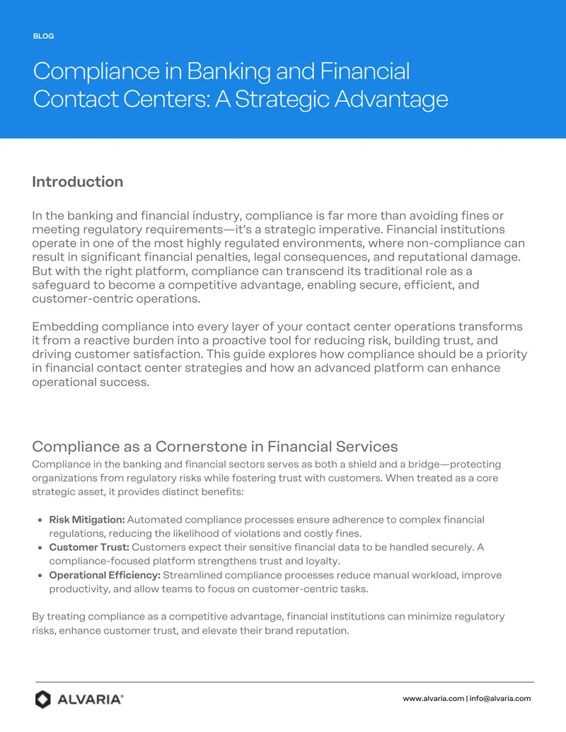 Compliance Strategies for Financial Contact Centers