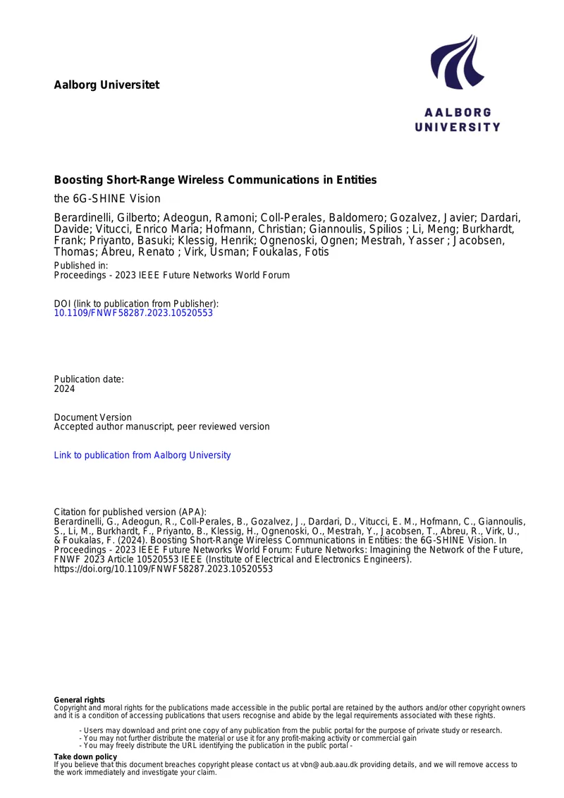 Boosting Short-Range Wireless Communications in 6G-SHINE Vision
