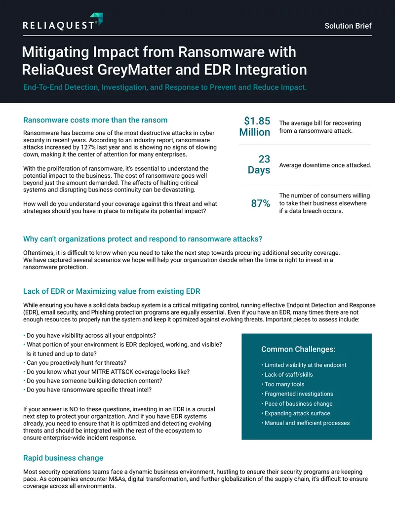 Ransomware Protection and EDR Integration Guide