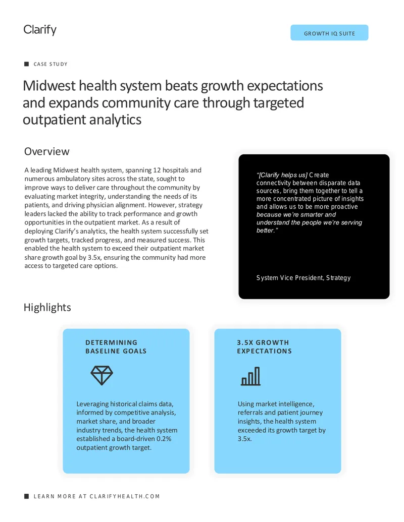 Midwest Health System Outpatient Growth Case Study