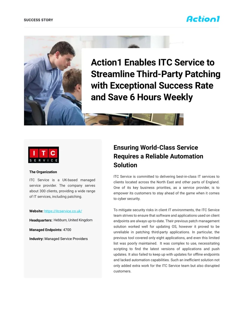 ITC Service Third-Party Patching Success Story