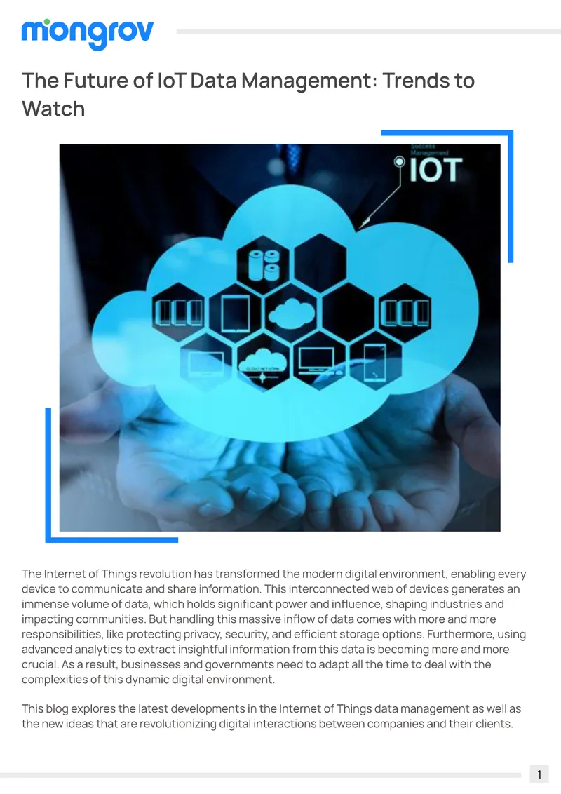 Trends in IoT Data Management and Innovations