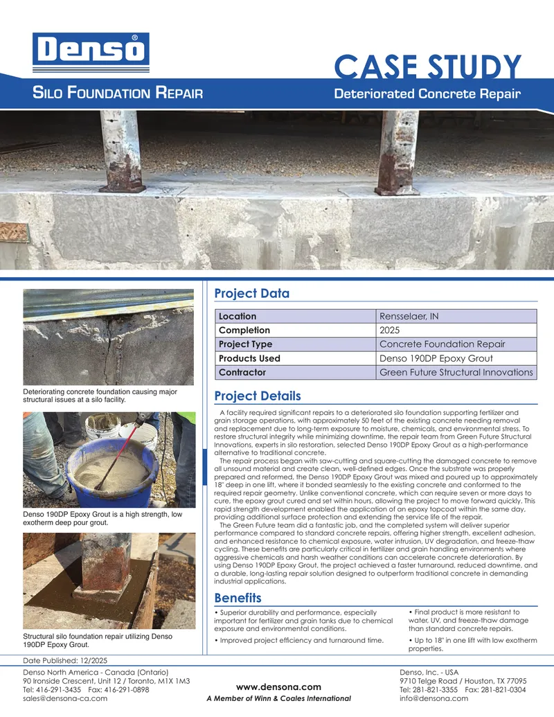 Silo Foundation Repair Case Study