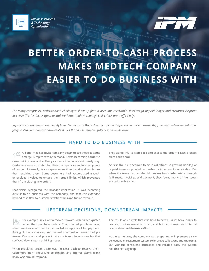 Optimizing Order-to-Cash Processes in MedTech