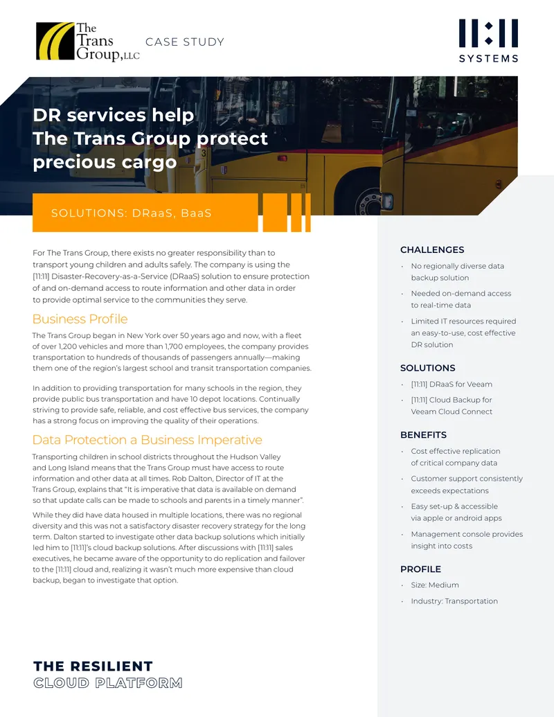 Disaster Recovery as a Service Implementation Case Study