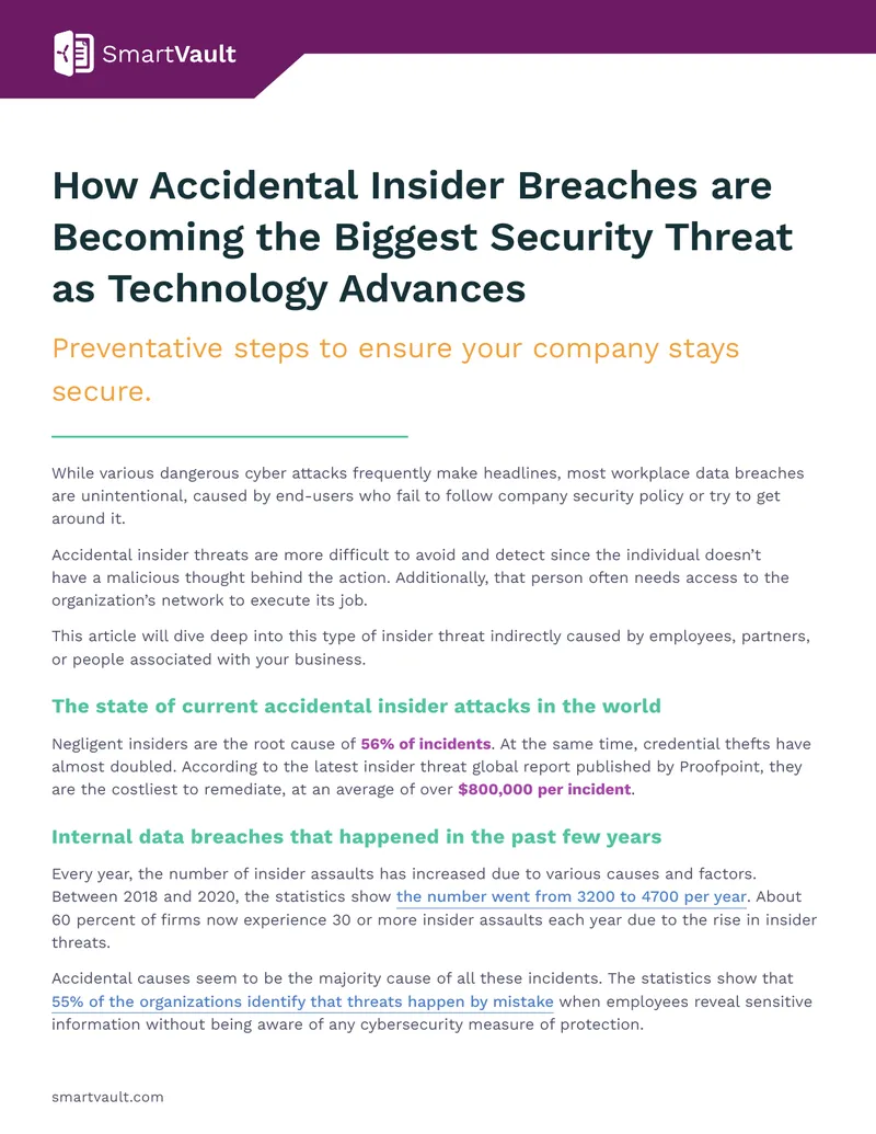 Accidental Insider Breaches and Security Threats