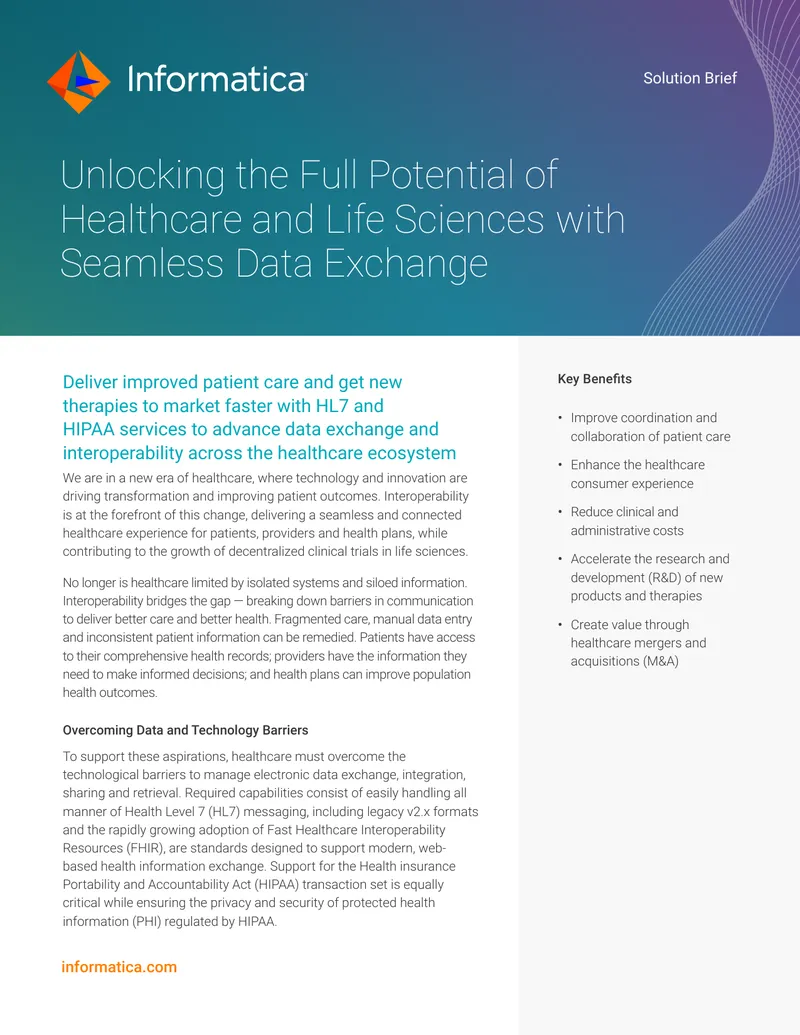Healthcare and Life Sciences Data Exchange Solutions