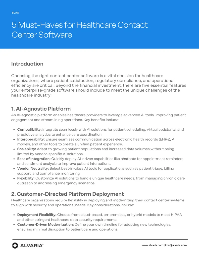 Essential Features for Healthcare Contact Center Software