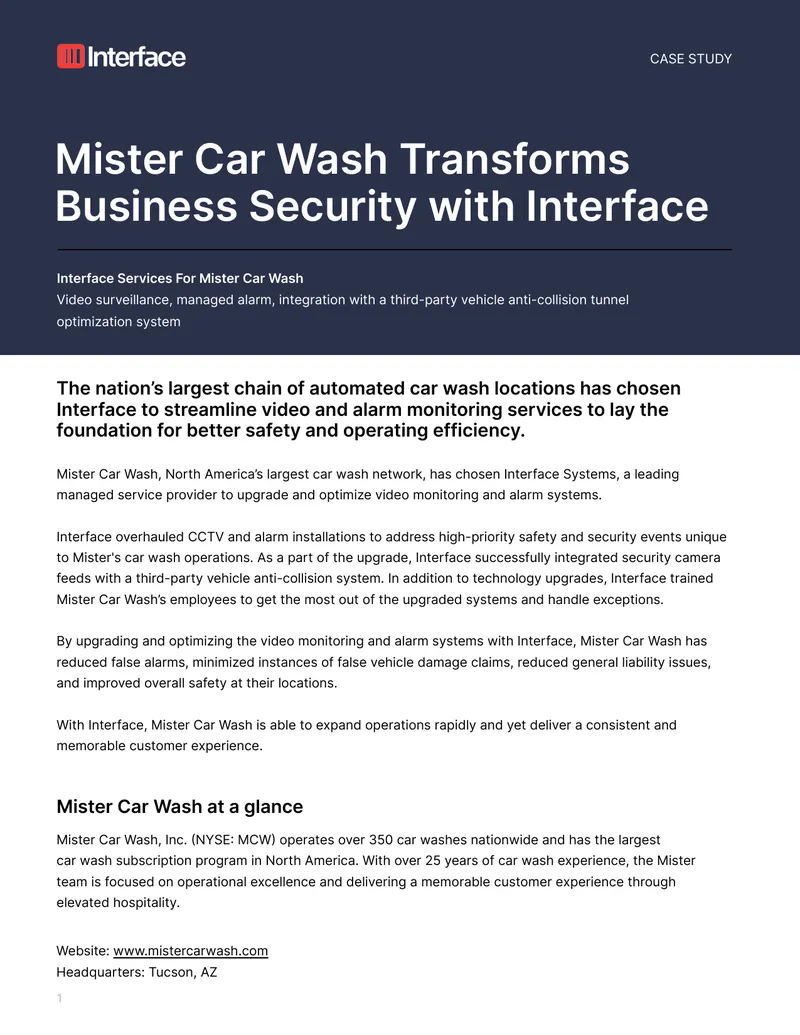 Mister Car Wash Security System Upgrade Case Study