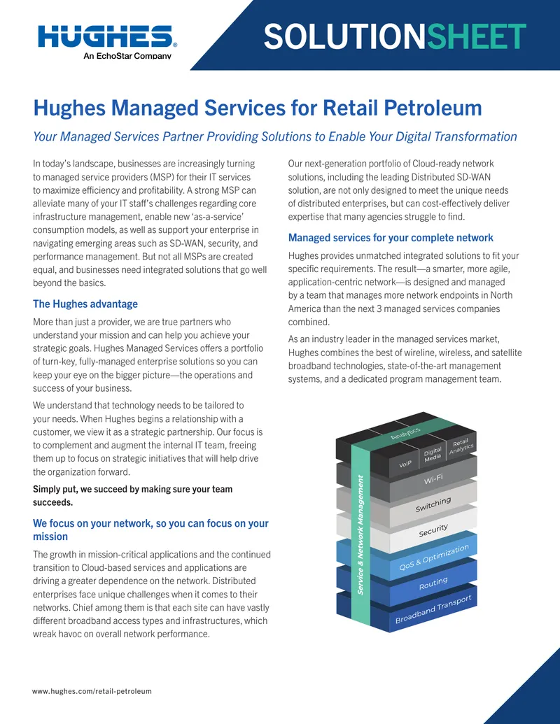 Hughes Managed Services for Retail Petroleum