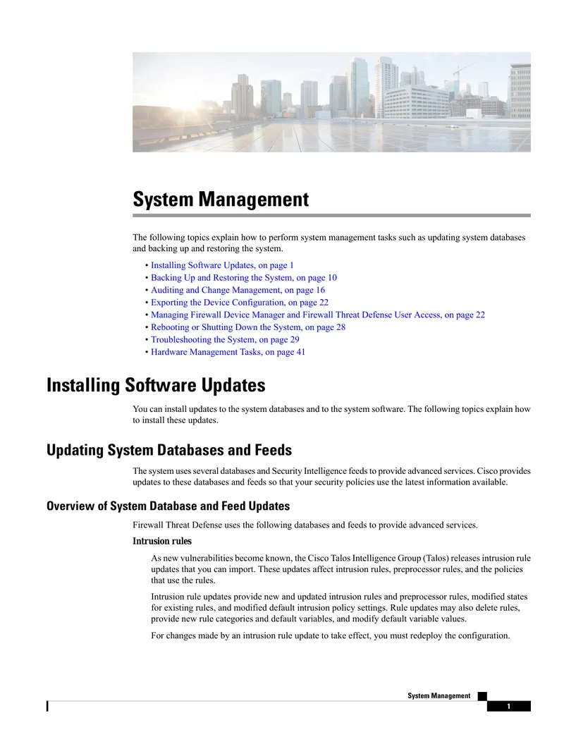 System Management and Database Update Procedures preview page 1