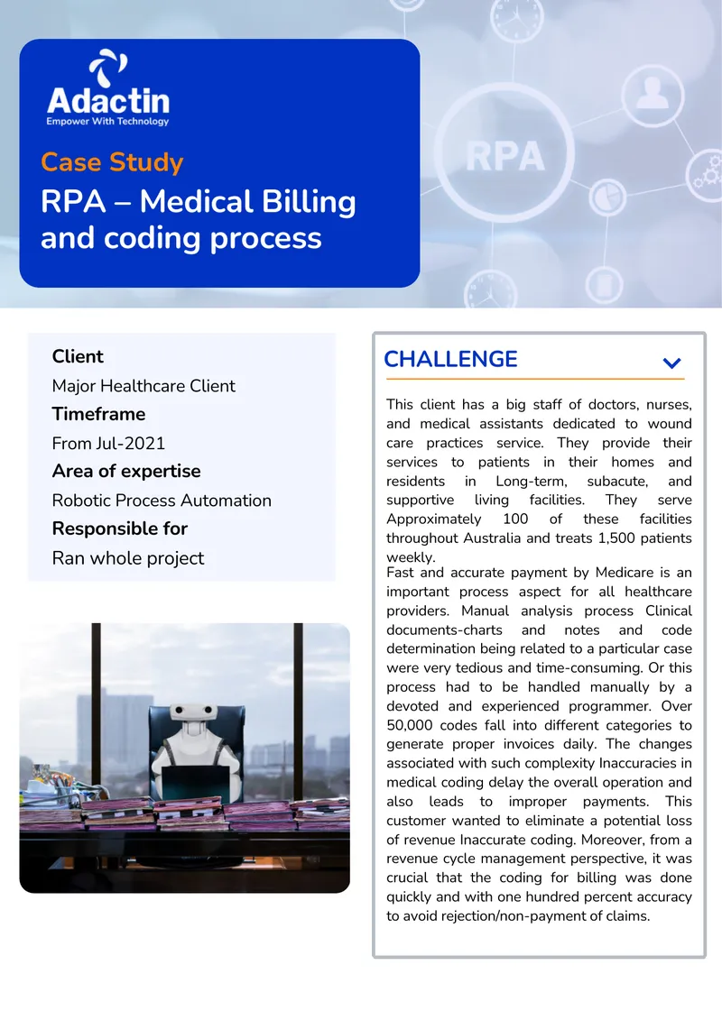 RPA Implementation in Medical Billing Process