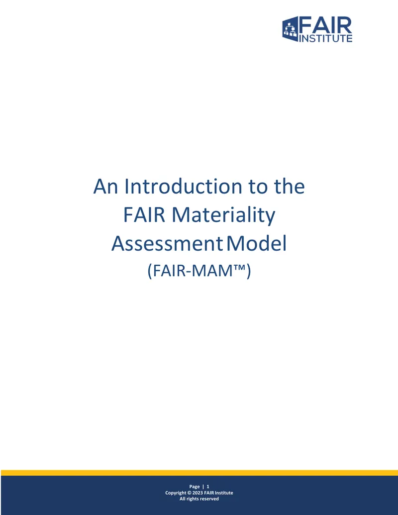 FAIR Materiality Assessment Model Overview