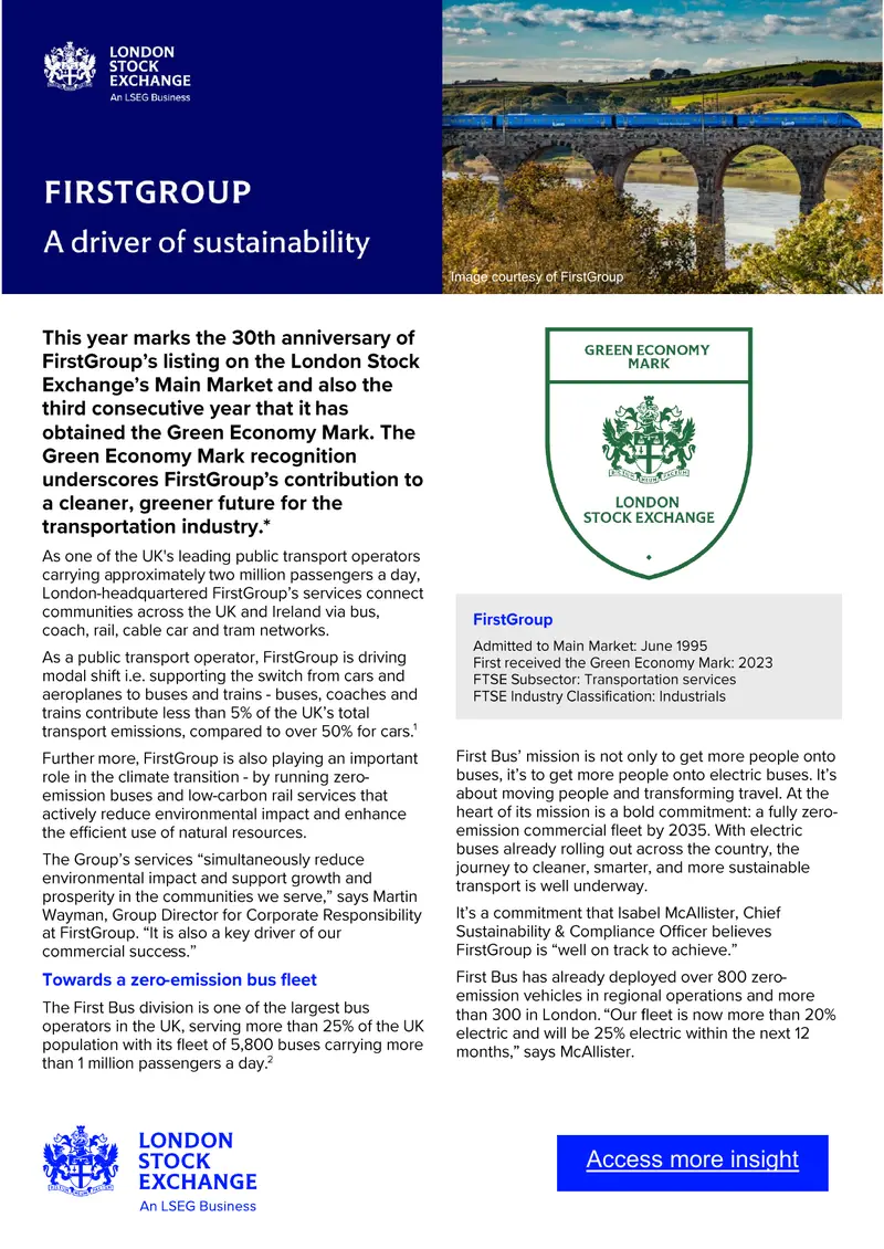 FirstGroup Sustainability Case Study