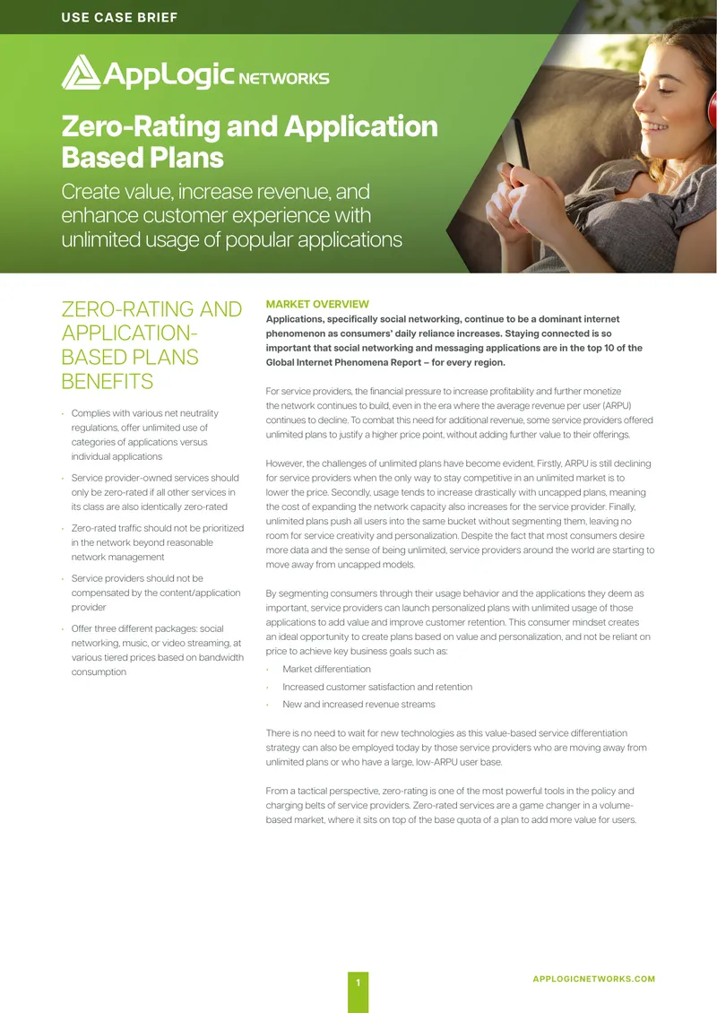 Zero-Rating and Application-Based Plans Overview