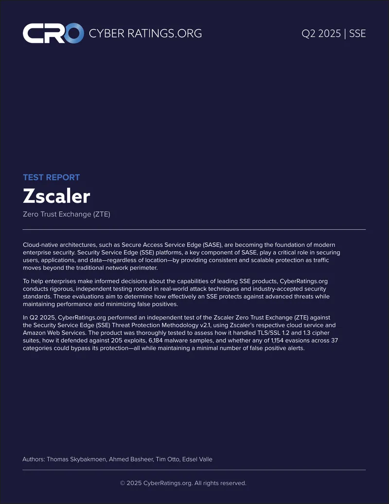 Q2 2025 Test Report for Security Service Edge