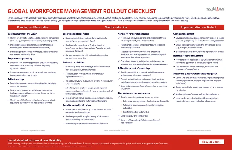 Global Workforce Management Rollout Checklist