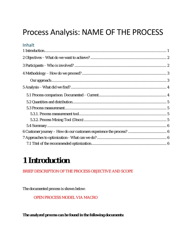 Process Analysis and Optimization Framework