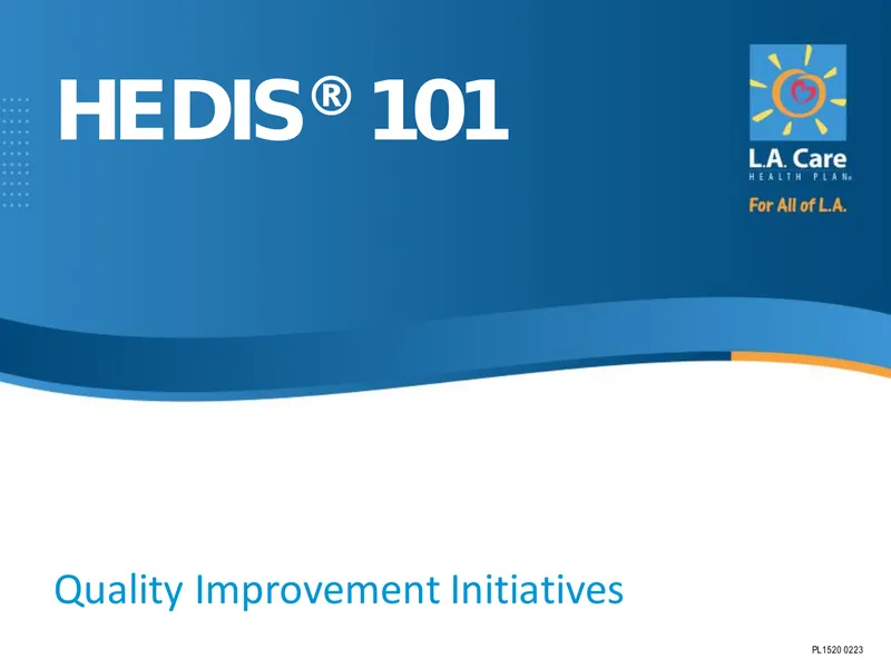 HEDIS Quality Improvement Initiatives Overview