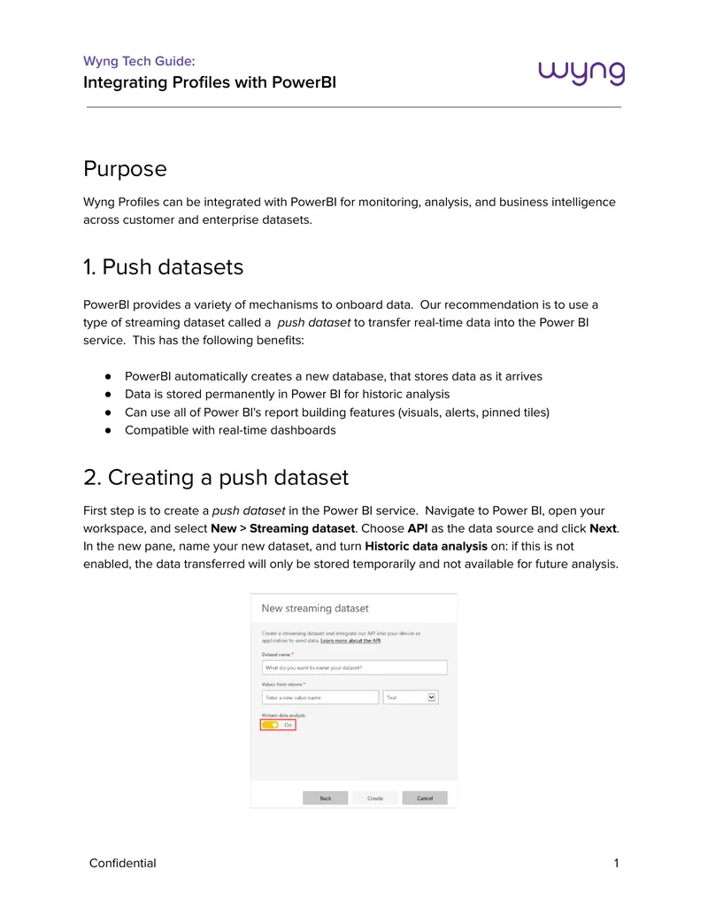 Integrating Wyng Profiles with PowerBI