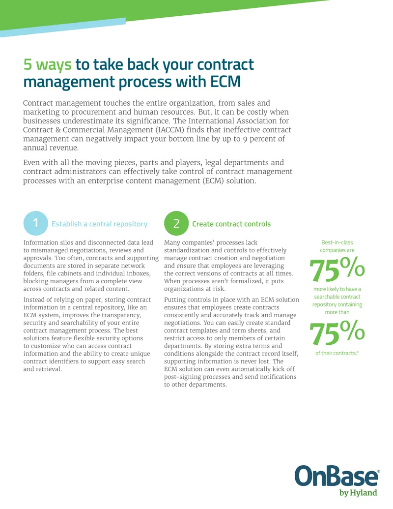 Contract Management Process Improvement with ECM