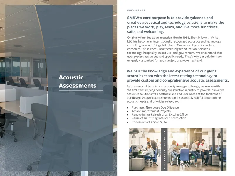 Acoustic Assessment and Solutions Framework