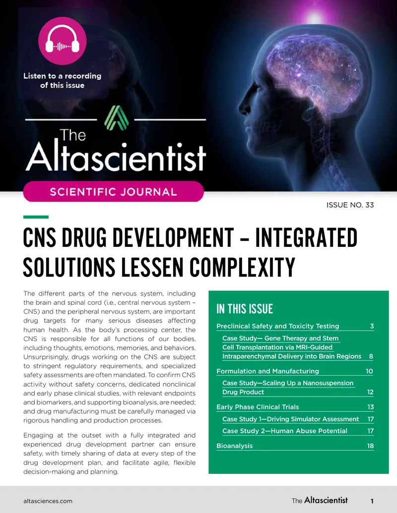 CNS Drug Development Integrated Solutions