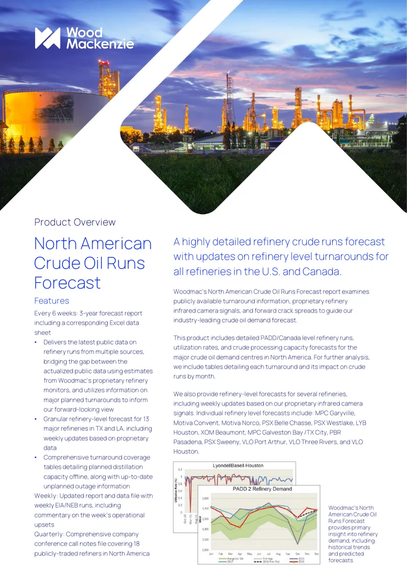 North American Crude Oil Runs Forecast Report