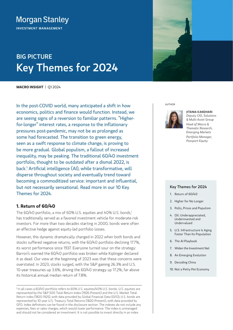 Key Themes for 2024 in Economics and Finance