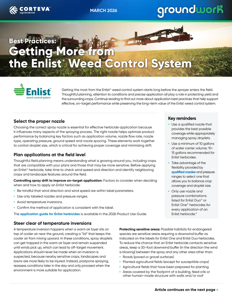 Best Practices for Enlist Weed Control System