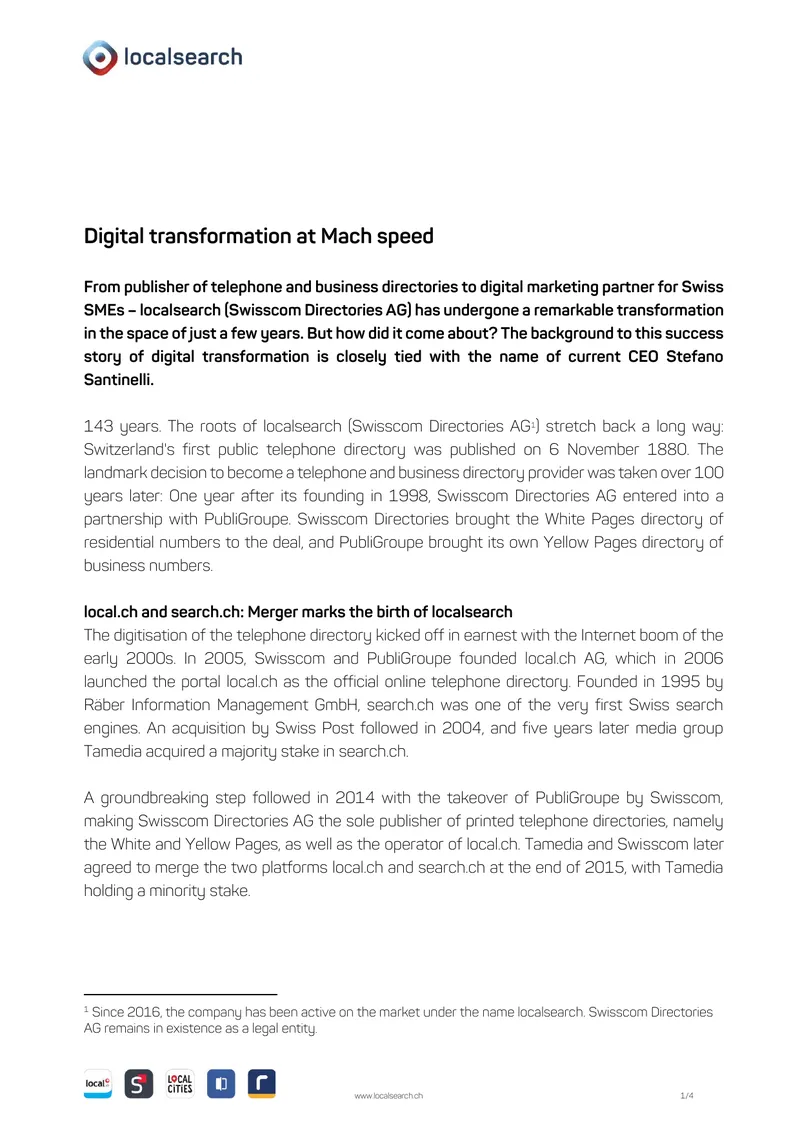 Digital Transformation Journey of localsearch