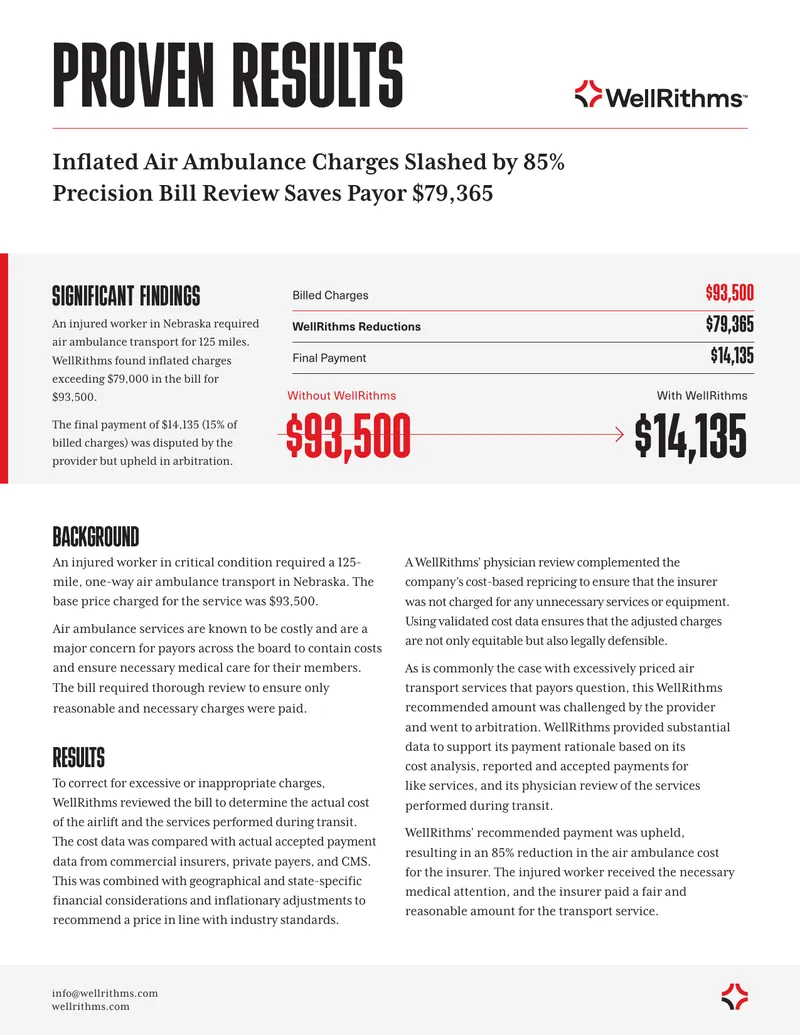 Air Ambulance Cost Review and Reduction Process