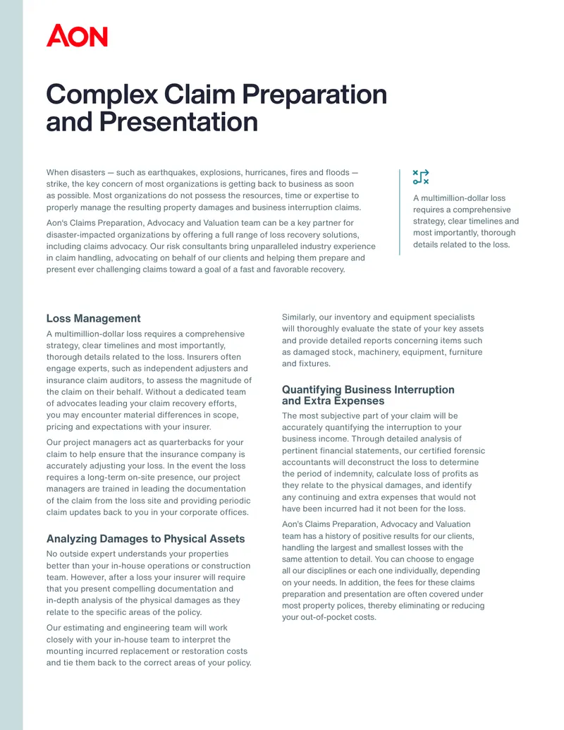 Claims Preparation and Loss Recovery Strategies