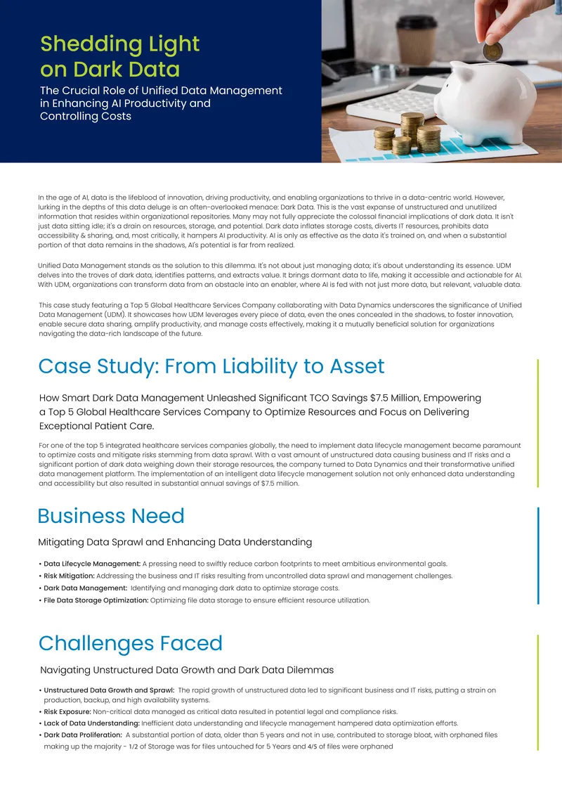 Unified Data Management Case Study for Healthcare