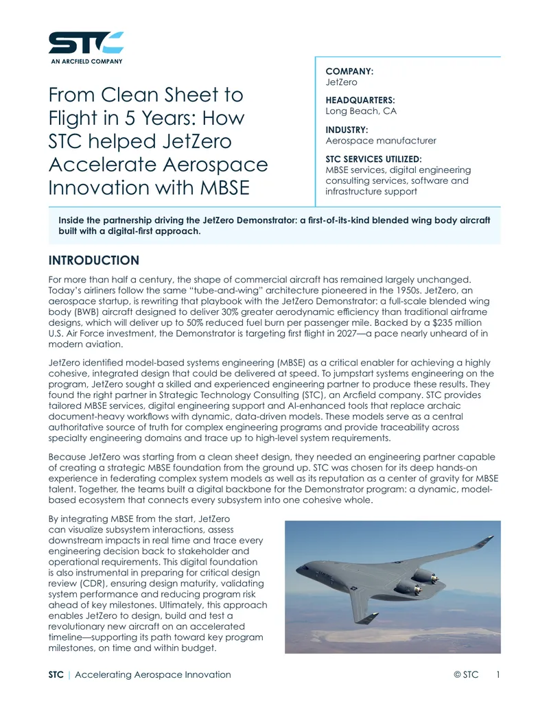 JetZero Demonstrator Program and MBSE Implementation