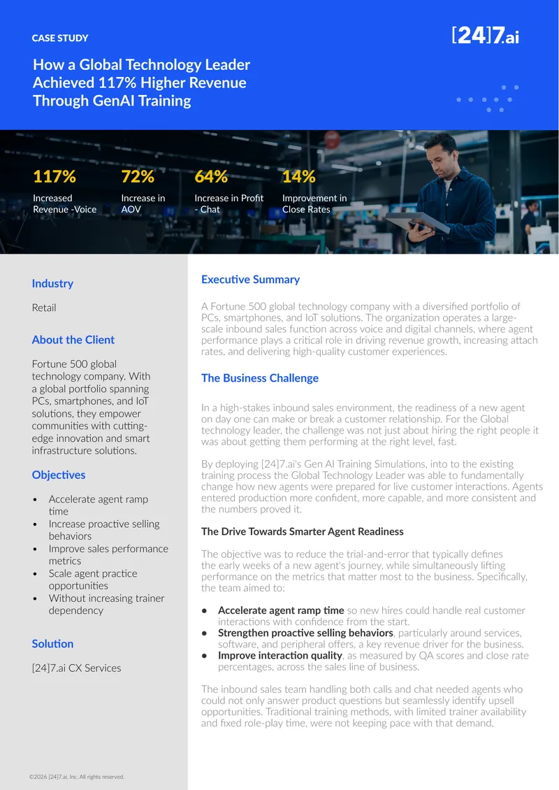 Global Technology Leader Revenue Growth Through GenAI Training
