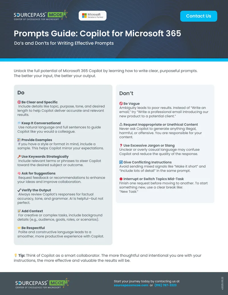 Prompts Guide for Microsoft 365 Copilot