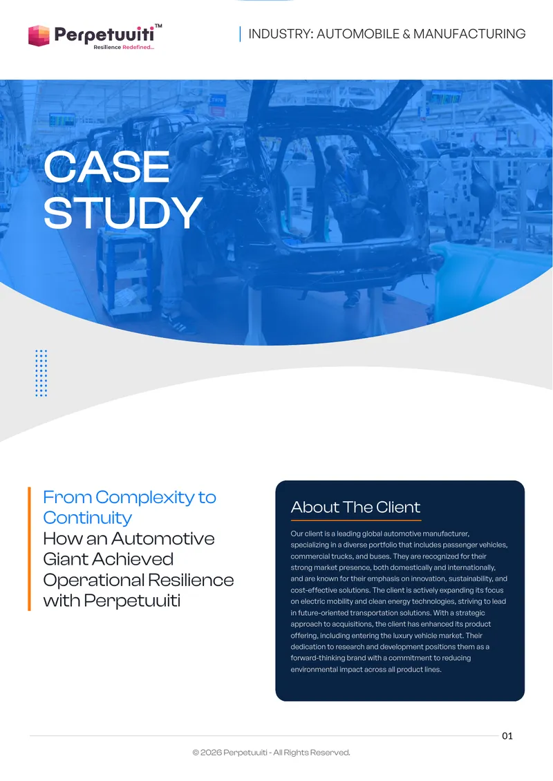 Operational Resilience Automation Case Study