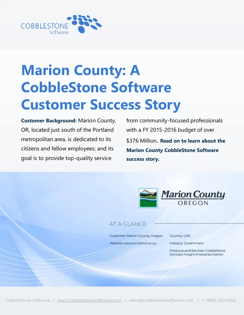 Marion County CobbleStone Software Success Story