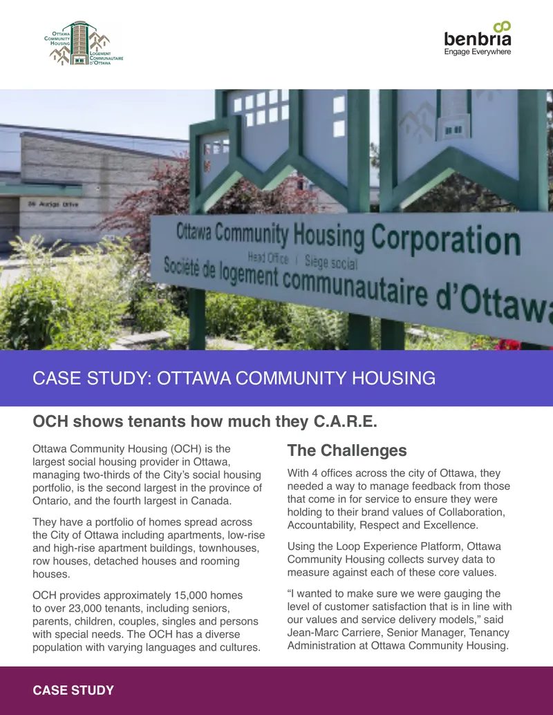 Ottawa Community Housing Feedback Management Case Study