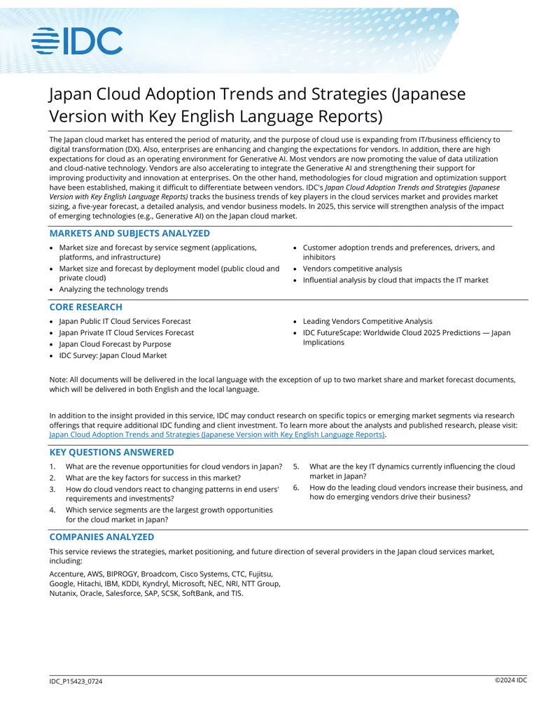 Japan Cloud Adoption Trends and Strategies